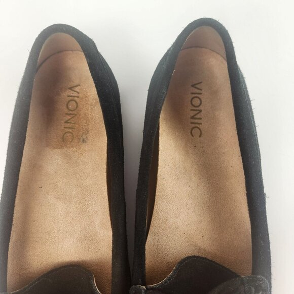 Vionic Womens Sz 8 Norah Suede Moccasin Flats Shoes Loafers Black - Picture 4 of 8